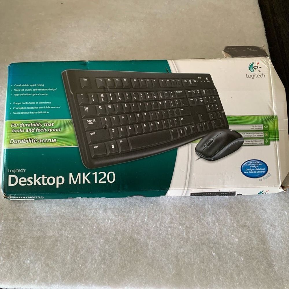 Logitech Desktop MK120 Keyboard & Mouse New-Open Box